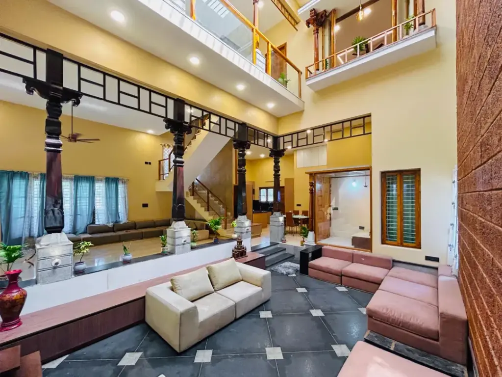 Grand expansive living lounge at Aurora Heights Spacez designed for luxury private parties and large group social gatherings